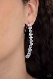 GLOW Hanging Fruit White Earring - Paparazzi - Dare2bdazzlin N Jewelry