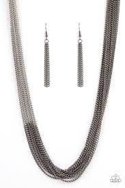 Metallic Merger Black Necklace - Paparazzi - Dare2bdazzlin N Jewelry