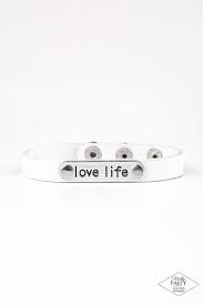 Love Life White Bracelet - Paparazzi - Dare2bdazzlin N Jewelry