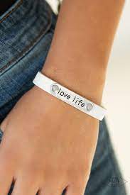 Love Life White Bracelet - Paparazzi - Dare2bdazzlin N Jewelry