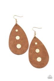 Rustic Torrent Gold Earring - Paparazzi - Dare2bdazzlin N Jewelry