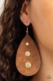 Rustic Torrent Gold Earring - Paparazzi - Dare2bdazzlin N Jewelry