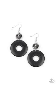Earthy Epicenter Black Earring - Paparazzi - Dare2bdazzlin N Jewelry