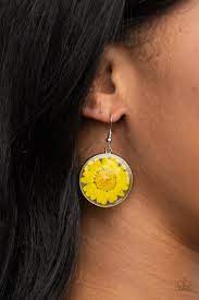 Forever Florals Yellow Earring - Paparazzi - Dare2bdazzlin N Jewelry