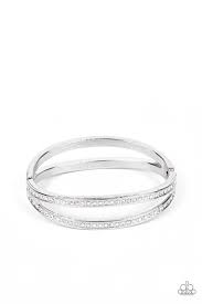 A Show of FIERCE White Bracelet - Paparazzi - Dare2bdazzlin N Jewelry
