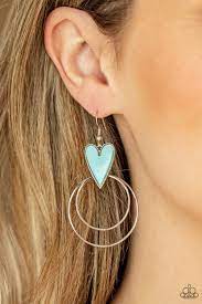 Happily Ever Hearts Blue Earring - Paparazzi - Dare2bdazzlin N Jewelry