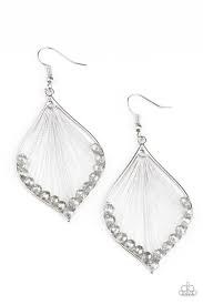 Pulling at My HARP Strings Silver Earring - Paparazzi - Dare2bdazzlin N Jewelry