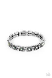 Cosmic Conquest Green Bracelet - Paparazzi - Dare2bdazzlin N Jewelry