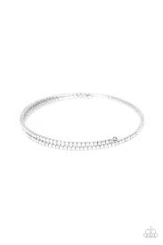 Sleek Sparkle White Bracelet - Paparazzi - Dare2bdazzlin N Jewelry