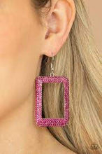 Load image into Gallery viewer, World FRAME-ous Pink Earring - Paparazzi - Dare2bdazzlin N Jewelry
