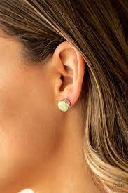 Simply Serendipity Green Post Earrings - Paparazzi - Dare2bdazzlin N Jewelry