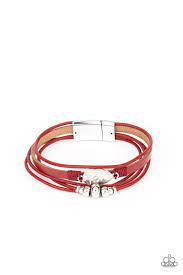 Tahoe Tourist Red Bracelet - Paparazzi - Dare2bdazzlin N Jewelry