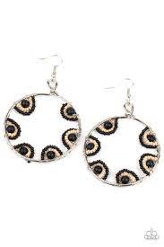 Off The Rim Black Earring - Paparazzi - Dare2bdazzlin N Jewelry
