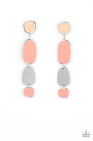 All Out Allure Orange Post Earring - Paparazzi - Dare2bdazzlin N Jewelry