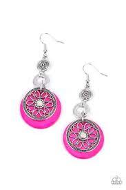 Royal Marina Pink Earring - Paparazzi - Dare2bdazzlin N Jewelry