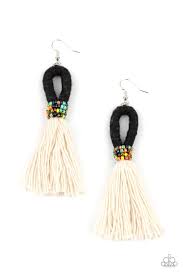 The Dustup Black Earring - Paparazzi - Dare2bdazzlin N Jewelry