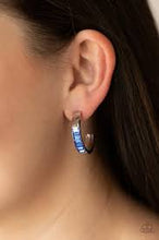 Load image into Gallery viewer, Bursting With Brilliance Blue Hoop Earring - Paparazzi - Dare2bdazzlin N Jewelry
