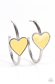 Kiss Up Yellow Hoop Earring - Paparazzi - Dare2bdazzlin N Jewelry