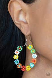 Festively Flower Child Multi Earring - Paparazzi - Dare2bdazzlin N Jewelry