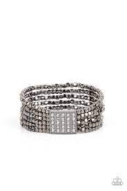 Star-Studded Showcase Black Bracelet - Paparazzi - Dare2bdazzlin N Jewelry