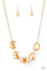 Cosmic Closeup Gold Necklace - Paparazzi - Dare2bdazzlin N Jewelry