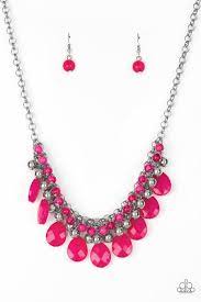 Trending Tropicana Pink Necklace - Paparazzi - Dare2bdazzlin N Jewelry