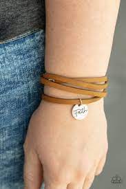 Wonderfully Worded Brown Bracelet - Paparazzi - Dare2bdazzlin N Jewelry