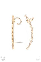 Load image into Gallery viewer, Sleekly Shimmering Gold Post Crawler Earring - Paparazzi - Dare2bdazzlin N Jewelry
