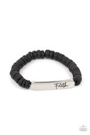 Full Faith  Black Urban Bracelet - Paparazzi - Dare2bdazzlin N Jewelry