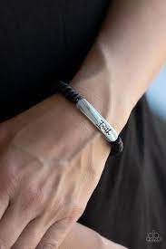Full Faith  Black Urban Bracelet - Paparazzi - Dare2bdazzlin N Jewelry