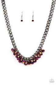Galactic Knockout Purple Necklace - Paparazzi - Dare2bdazzlin N Jewelry