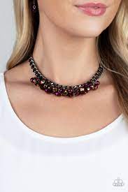 Galactic Knockout Purple Necklace - Paparazzi - Dare2bdazzlin N Jewelry