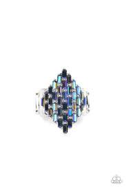 Hive Hustle Blue Ring - Paparazzi - Dare2bdazzlin N Jewelry