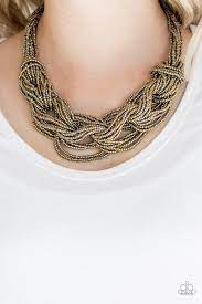 City Catwalk Brass Necklace - Paparazzi - Dare2bdazzlin N Jewelry