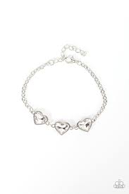 Little Heartbreaker White Bracelet - Paparazzi - Dare2bdazzlin N Jewelry