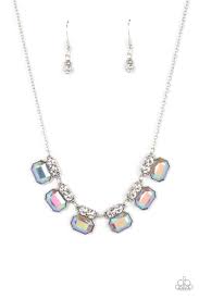Interstellar Inspiration Silver Necklace - Paparazzi - Dare2bdazzlin N Jewelry