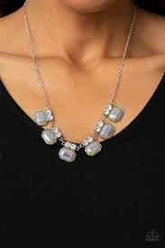 Interstellar Inspiration Silver Necklace - Paparazzi - Dare2bdazzlin N Jewelry