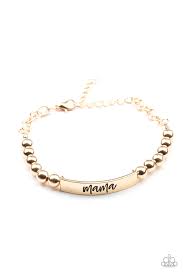 Mom Squad Gold Bracelet - Paparazzi - Dare2bdazzlin N Jewelry