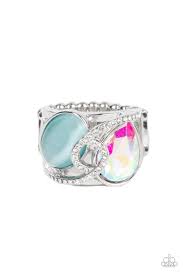 SELFIE-Indulgence Blue Ring - Paparazzi - Dare2bdazzlin N Jewelry