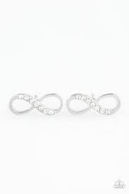 Never-Ending Elegance White Post Earring - Paparazzi - Dare2bdazzlin N Jewelry