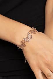 Put a WING on it Rose Gold Bracelet - Paparazzi - Dare2bdazzlin N Jewelry
