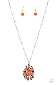 Blissfully Bohemian Orange Necklace - Paparazzi - Dare2bdazzlin N Jewelry
