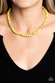 Gobstopper Glamour Yellow Necklace - Paparazzi - Dare2bdazzlin N Jewelry