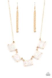 Opalescent Obilvion Gold Necklace - Paparazzi - Dare2bdazzlin N Jewelry