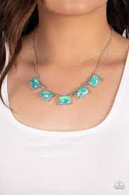 Opalescent Obilvion Blue Necklace - Paparazzi - Dare2bdazzlin N Jewelry