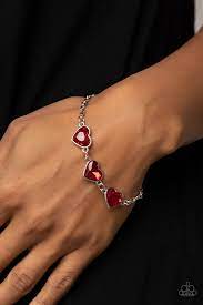 Little Heartbreaker Red Bracelet - Paparazzi - Dare2bdazzlin N Jewelry