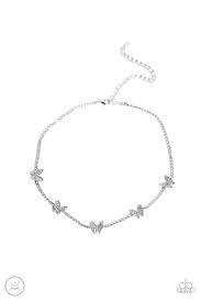 Fluttering Fanatic - White Choker - Paparazzi - Dare2bdazzlin N Jewelry
