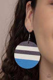 Yacht Party Blue Earring - Paparazzi - Dare2bdazzlin N Jewelry