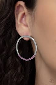 Spot On Opulence Pink Post Earring - Paparazzi - Dare2bdazzlin N Jewelry