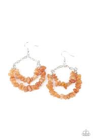 Rainbow Rock Gardens Orange Earring - Paparazzi - Dare2bdazzlin N Jewelry
